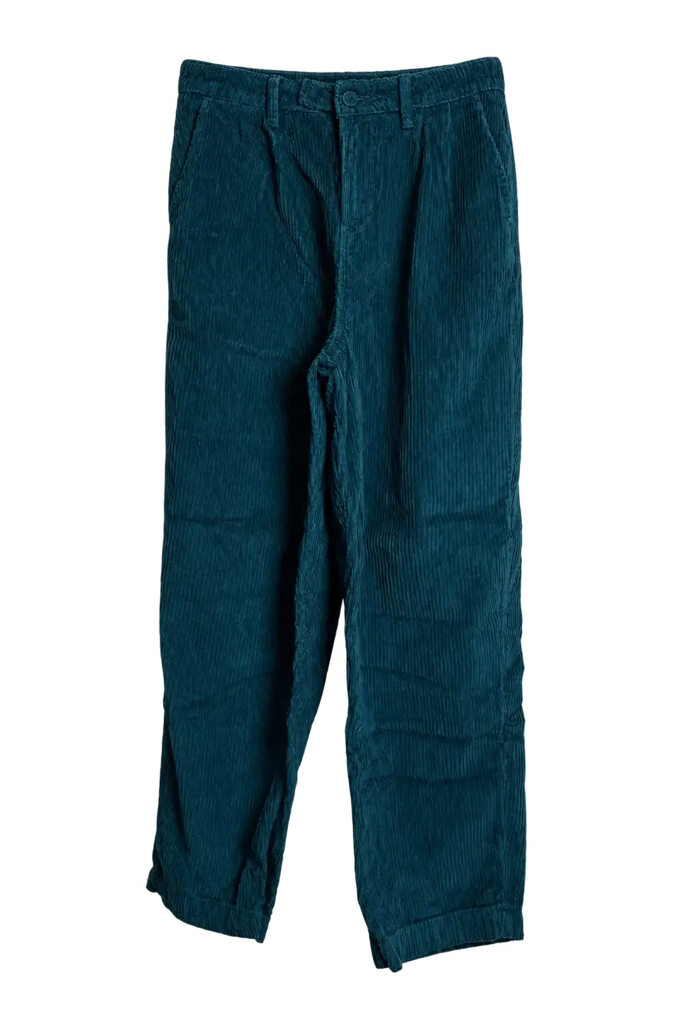 Pantalon en velours côtelé bleu pétrole
