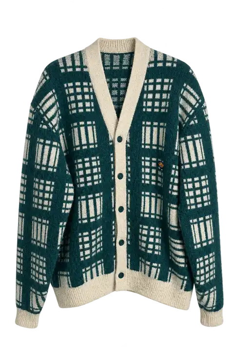 dickies — Cardigan Dickies vert et crème