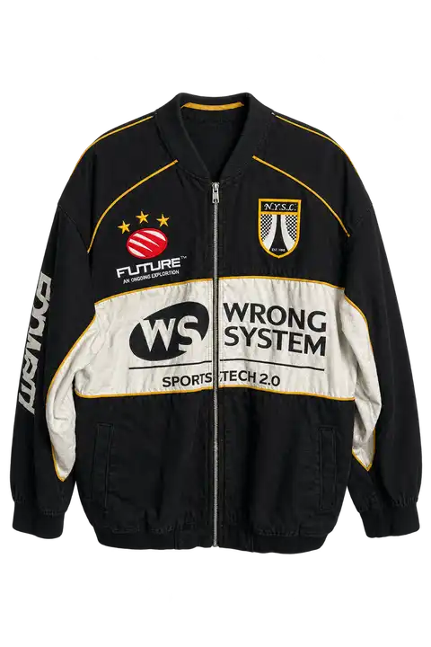 Bershka — Racing Jacket Bershka noir et blanc