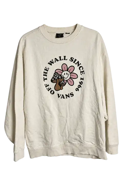 Vans — Sweatshirt Vans écru imprimé