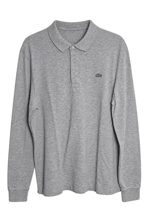 Lacoste — Polo Lacoste gris longue manche